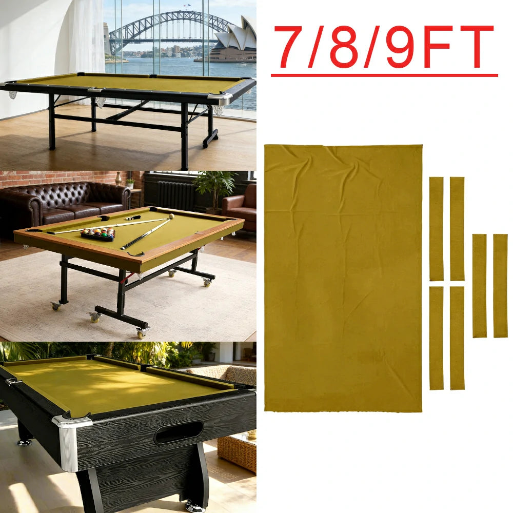 ARIX 7/8/9FT Billiard Table Cloth - High-Density Wool Blend, Anti-Pilling Durable Fabric for Smooth & Accurate Play - Olive Yellow
