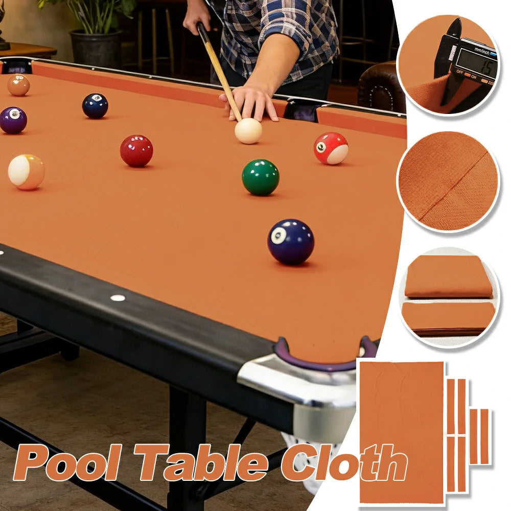 ARIX 7/8/9FT Billiard Table Cloth - High-Density Wool Blend, Anti-Pilling Durable Fabric for Smooth & Accurate Play - Orange