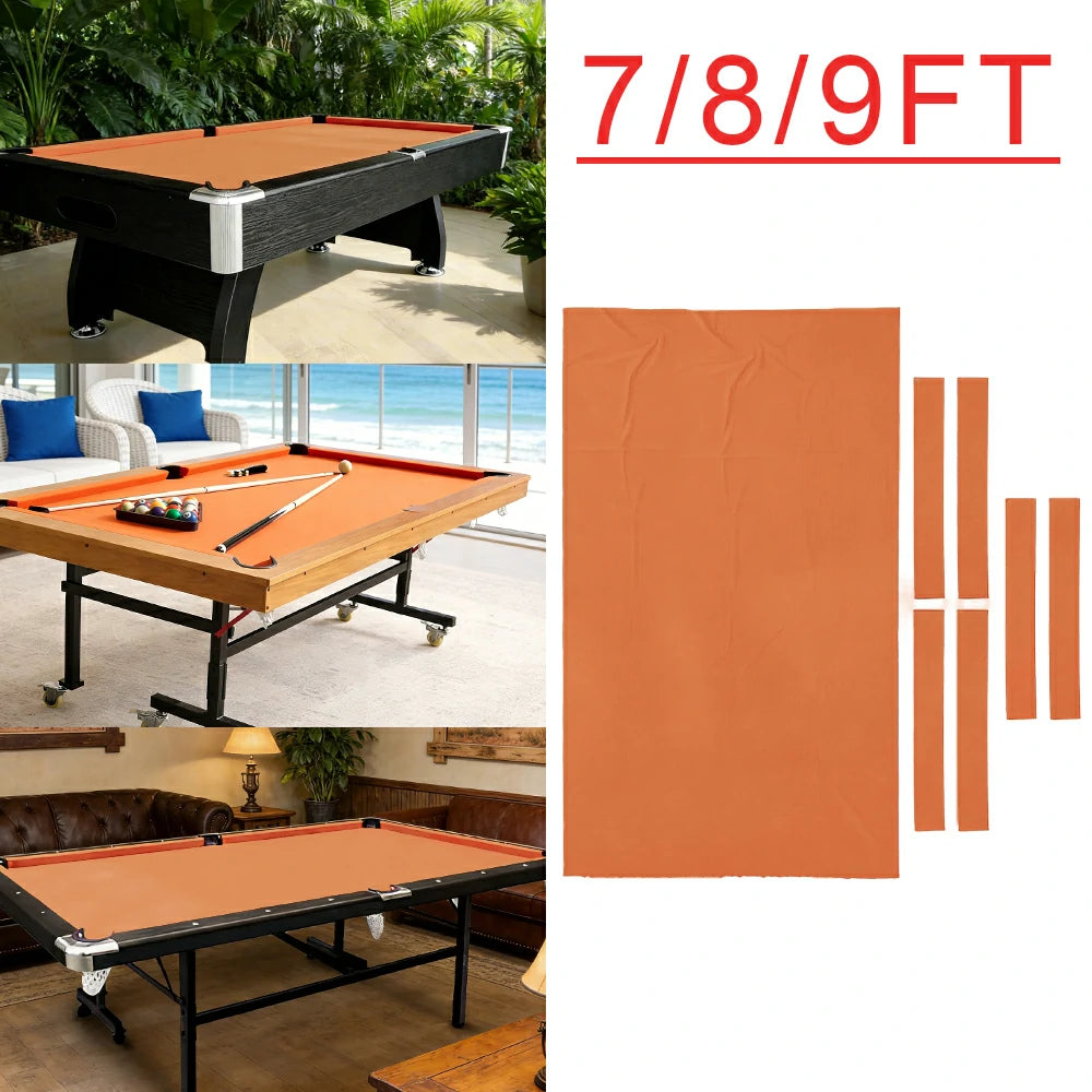 ARIX 7/8/9FT Billiard Table Cloth - High-Density Wool Blend, Anti-Pilling Durable Fabric for Smooth & Accurate Play - Orange