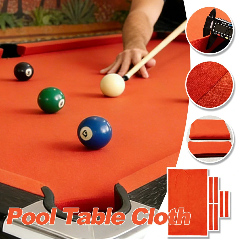 ARIX 7/8/9FT Billiard Table Cloth - High-Density Wool Blend, Anti-Pilling Durable Fabric for Smooth & Accurate Play - Orange Red