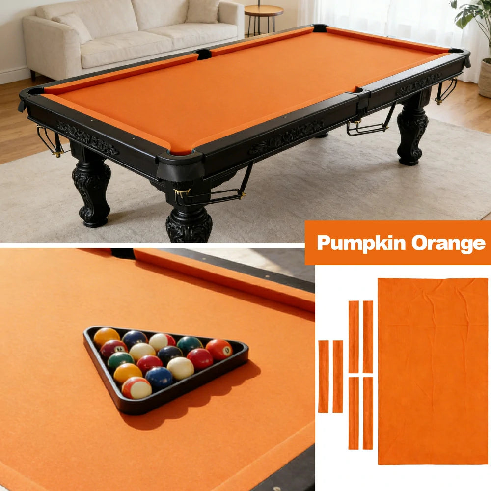 ARIX 7/8/9FT Billiard Table Cloth - High-Density Wool Blend, Anti-Pilling Durable Fabric for Smooth & Accurate Play - Pumpkin Orange