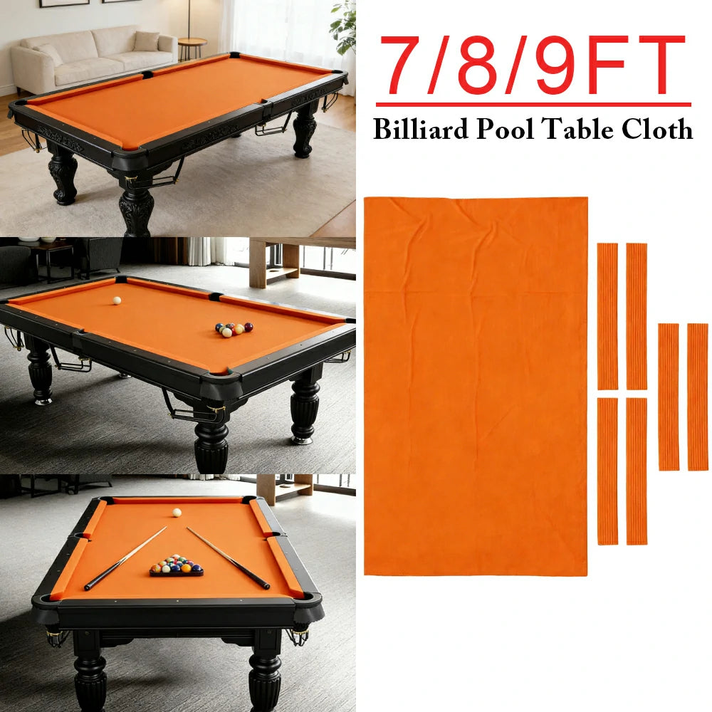 ARIX 7/8/9FT Billiard Table Cloth - High-Density Wool Blend, Anti-Pilling Durable Fabric for Smooth & Accurate Play - Pumpkin Orange