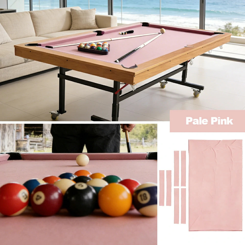 ARIX 7/8/9FT Billiard Table Cloth - High-Density Wool Blend, Anti-Pilling Durable Fabric for Smooth & Accurate Play - Pale Pink