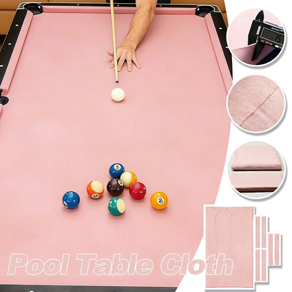 ARIX 7/8/9FT Billiard Table Cloth - High-Density Wool Blend, Anti-Pilling Durable Fabric for Smooth & Accurate Play - Pale Pink