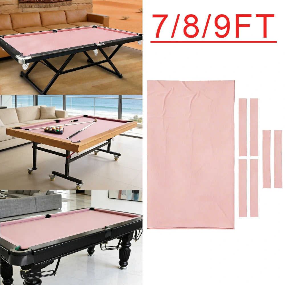 ARIX 7/8/9FT Billiard Table Cloth - High-Density Wool Blend, Anti-Pilling Durable Fabric for Smooth & Accurate Play - Pale Pink