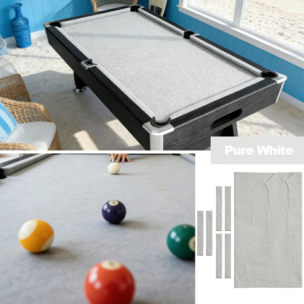 ARIX 7/8/9FT Billiard Table Cloth - High-Density Wool Blend, Anti-Pilling Durable Fabric for Smooth & Accurate Play - Pure White