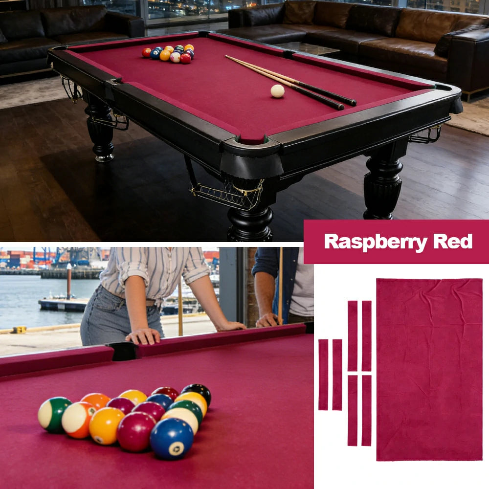 ARIX 7/8/9FT Billiard Table Cloth - High-Density Wool Blend, Anti-Pilling Durable Fabric for Smooth & Accurate Play - Raspberry Red