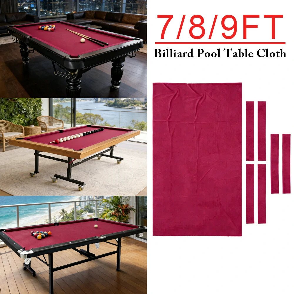 ARIX 7/8/9FT Billiard Table Cloth - High-Density Wool Blend, Anti-Pilling Durable Fabric for Smooth & Accurate Play - Raspberry Red