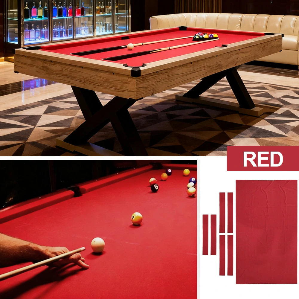 ARIX 7/8/9FT Billiard Table Cloth - High-Density Wool Blend, Anti-Pilling Durable Fabric for Smooth & Accurate Play - Red
