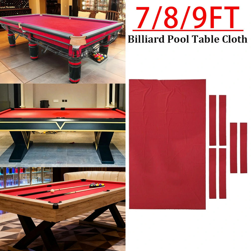 ARIX 7/8/9FT Billiard Table Cloth - High-Density Wool Blend, Anti-Pilling Durable Fabric for Smooth & Accurate Play - Red