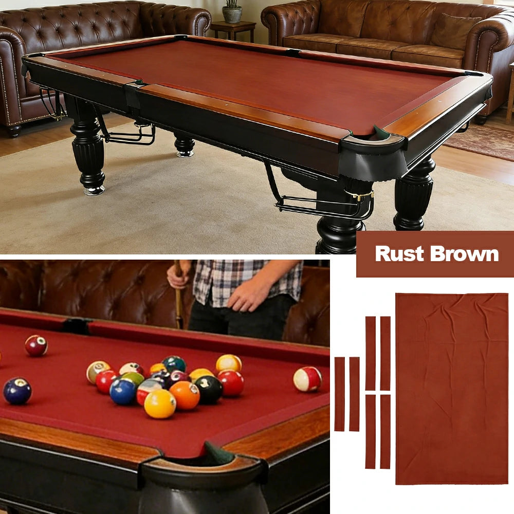 ARIX 7/8/9FT Billiard Table Cloth - High-Density Wool Blend, Anti-Pilling Durable Fabric for Smooth & Accurate Play - Rust Brown