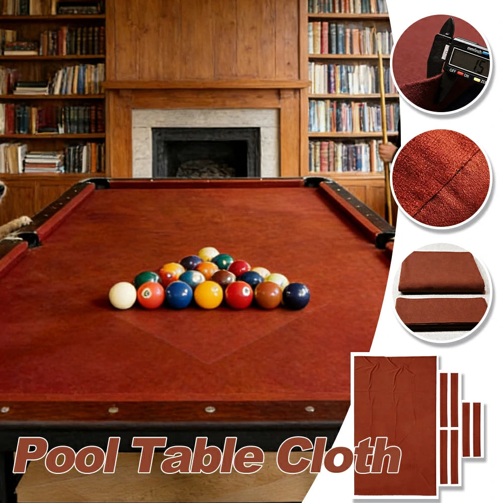 ARIX 7/8/9FT Billiard Table Cloth - High-Density Wool Blend, Anti-Pilling Durable Fabric for Smooth & Accurate Play - Rust Brown