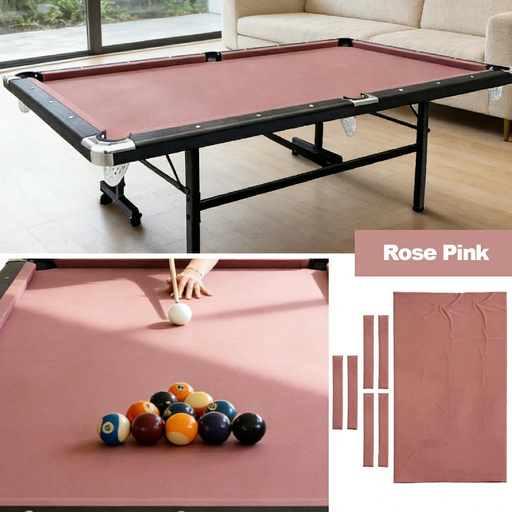 ARIX 7/8/9FT Billiard Table Cloth - High-Density Wool Blend, Anti-Pilling Durable Fabric for Smooth & Accurate Play - Rose Pink