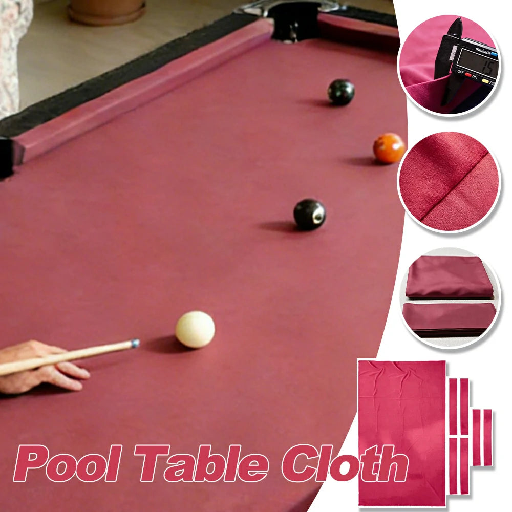 ARIX 7/8/9FT Billiard Table Cloth - High-Density Wool Blend, Anti-Pilling Durable Fabric for Smooth & Accurate Play - Rose Red