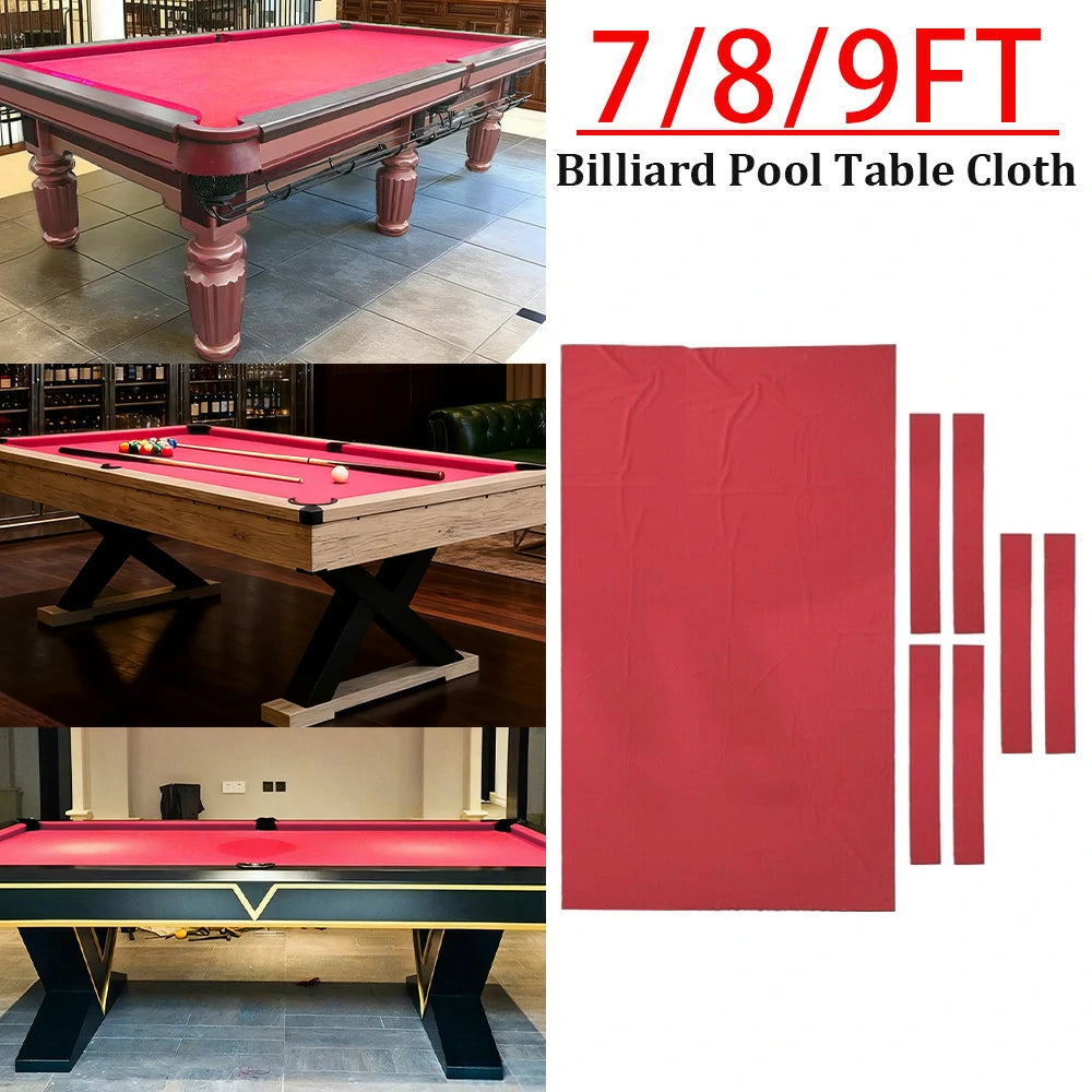 ARIX 7/8/9FT Billiard Table Cloth - High-Density Wool Blend, Anti-Pilling Durable Fabric for Smooth & Accurate Play - Scarlet Red