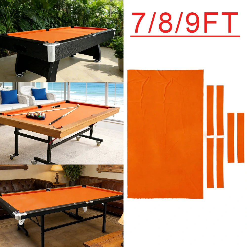 ARIX 7/8/9FT Billiard Table Cloth - High-Density Wool Blend, Anti-Pilling Durable Fabric for Smooth & Accurate Play - Spiced Orange