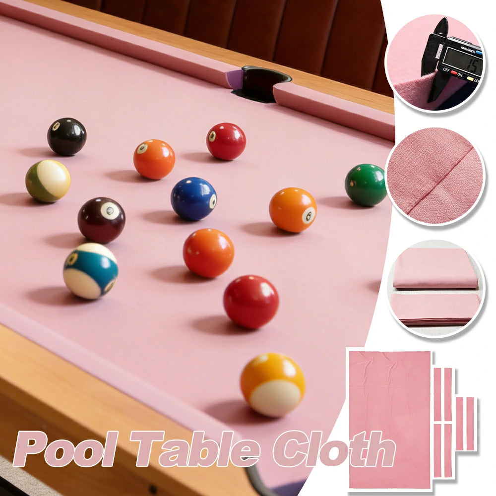 ARIX 7/8/9FT Billiard Table Cloth - High-Density Wool Blend, Anti-Pilling Durable Fabric for Smooth & Accurate Play - Soft Pink