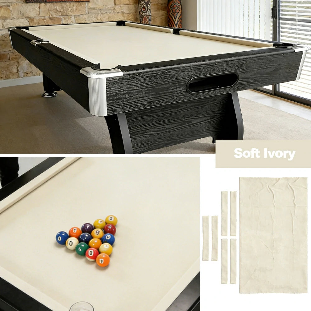 ARIX 7/8/9FT Billiard Table Cloth - High-Density Wool Blend, Anti-Pilling Durable Fabric for Smooth & Accurate Play - Soft Ivory