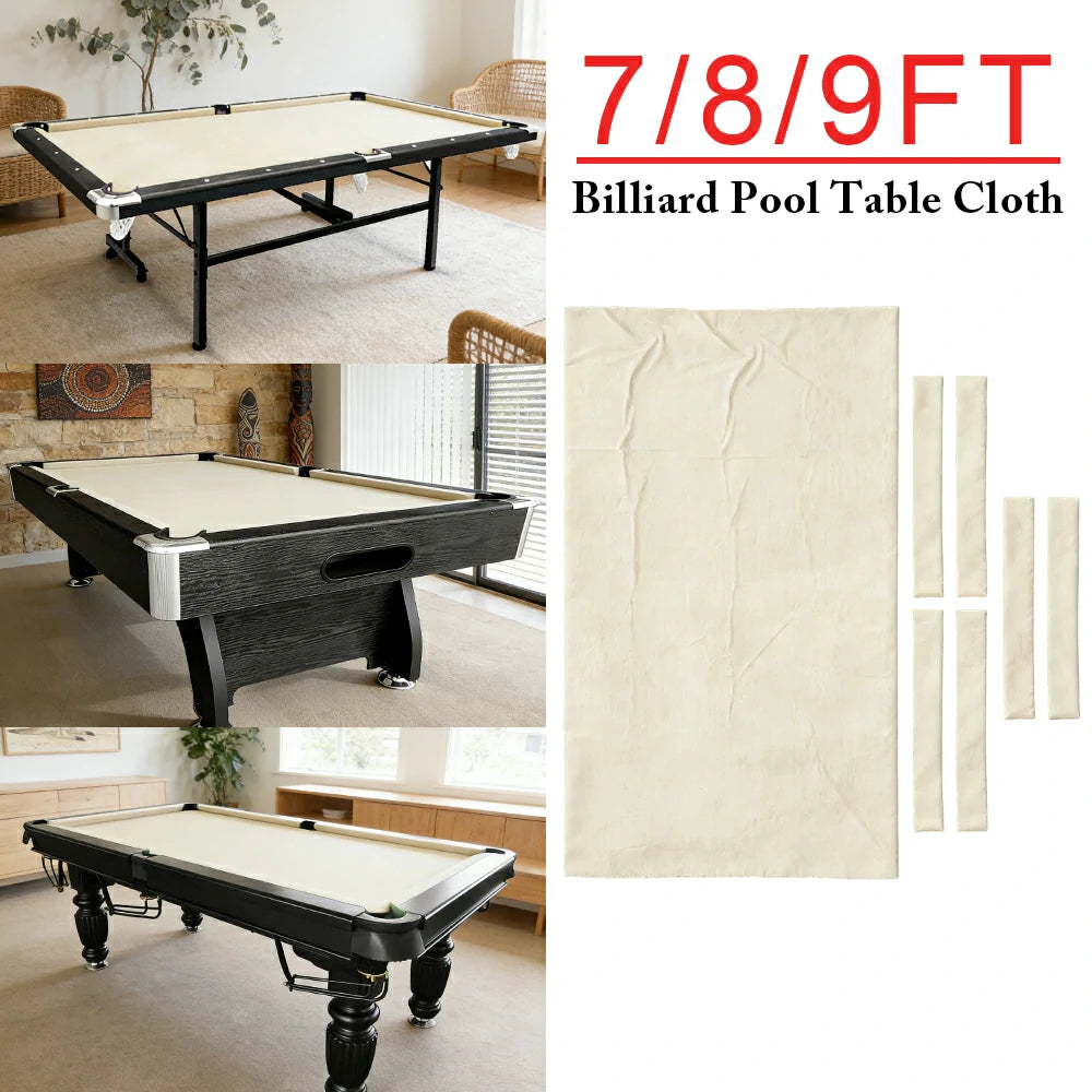 ARIX 7/8/9FT Billiard Table Cloth - High-Density Wool Blend, Anti-Pilling Durable Fabric for Smooth & Accurate Play - Soft Ivory