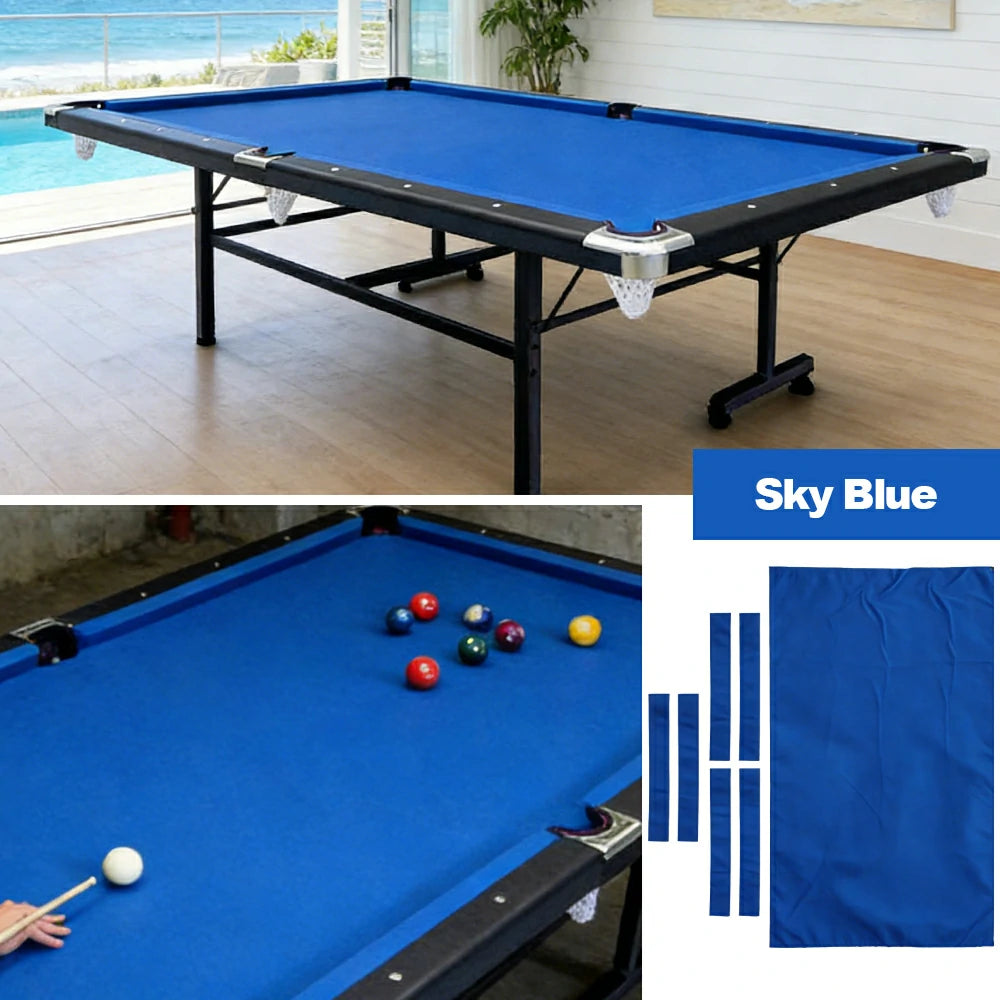 ARIX 7/8/9FT Billiard Table Cloth - High-Density Wool Blend, Anti-Pilling Durable Fabric for Smooth & Accurate Play - Sky Blue