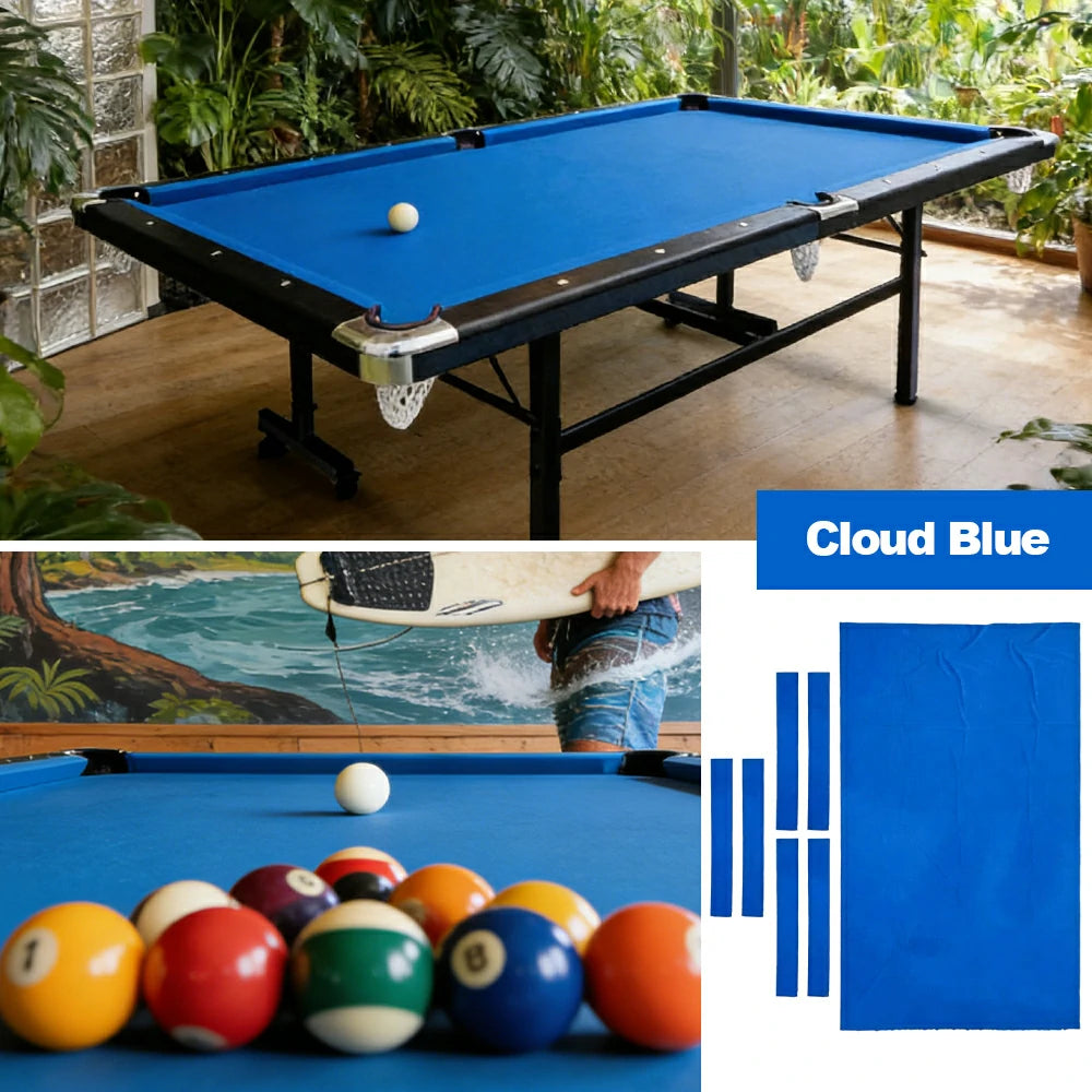 ARIX 7/8/9FT Billiard Table Cloth - High-Density Wool Blend, Anti-Pilling Durable Fabric for Smooth & Accurate Play - Cloud Blue