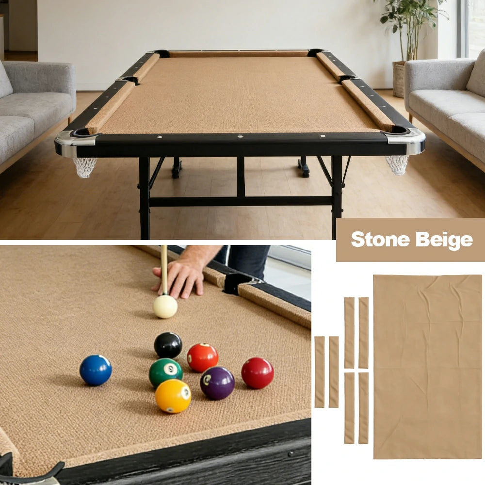 ARIX 7/8/9FT Billiard Table Cloth - High-Density Wool Blend, Anti-Pilling Durable Fabric for Smooth & Accurate Play - Stone Beige