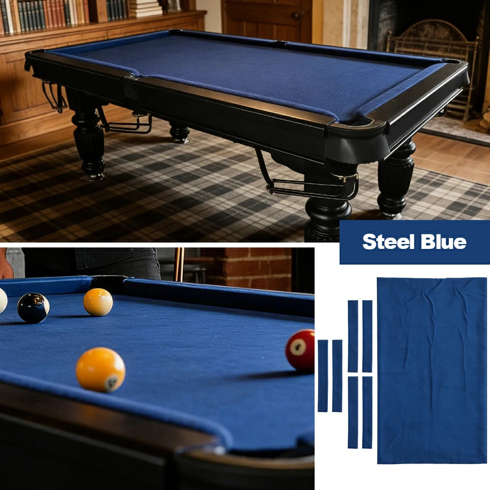 ARIX 7/8/9FT Billiard Table Cloth - High-Density Wool Blend, Anti-Pilling Durable Fabric for Smooth & Accurate Play - Steel Blue