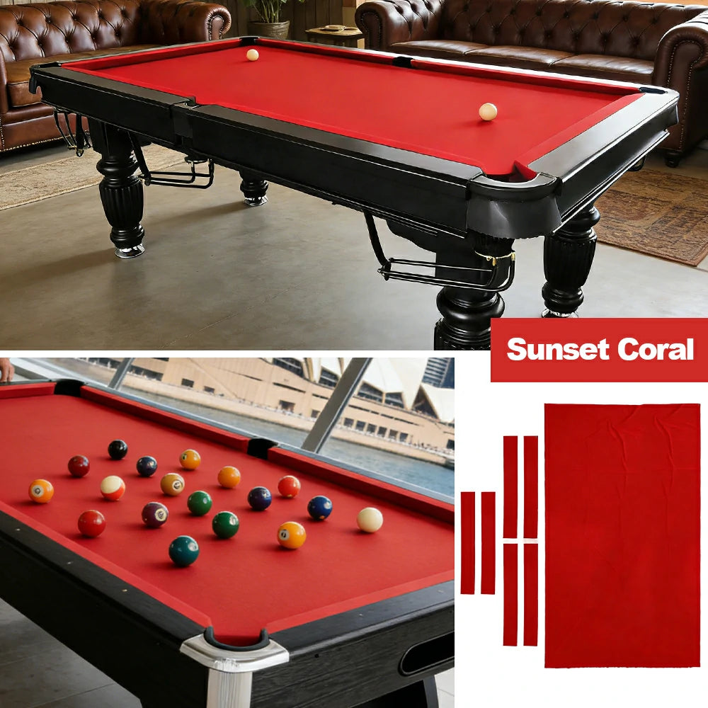 ARIX 7/8/9FT Billiard Table Cloth - High-Density Wool Blend, Anti-Pilling Durable Fabric for Smooth & Accurate Play - Sunset Coral