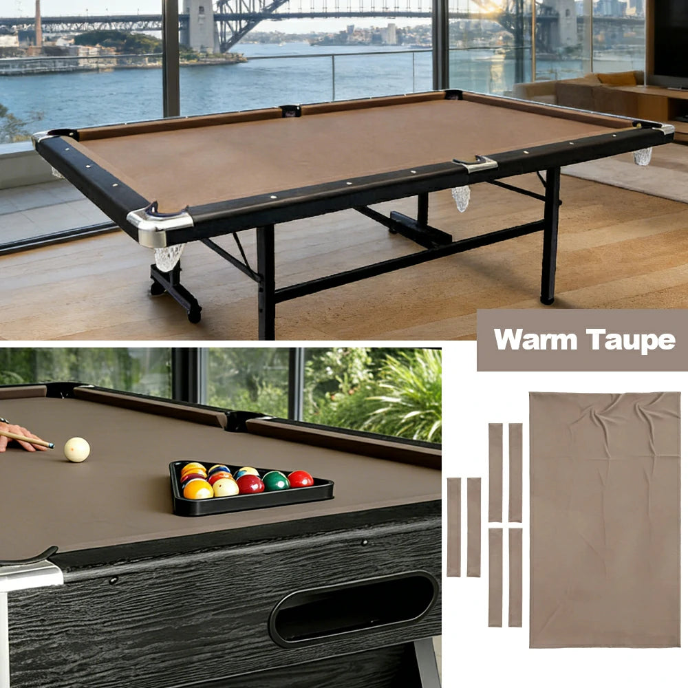 ARIX 7/8/9FT Billiard Table Cloth - High-Density Wool Blend, Anti-Pilling Durable Fabric for Smooth & Accurate Play - Warm Taupe