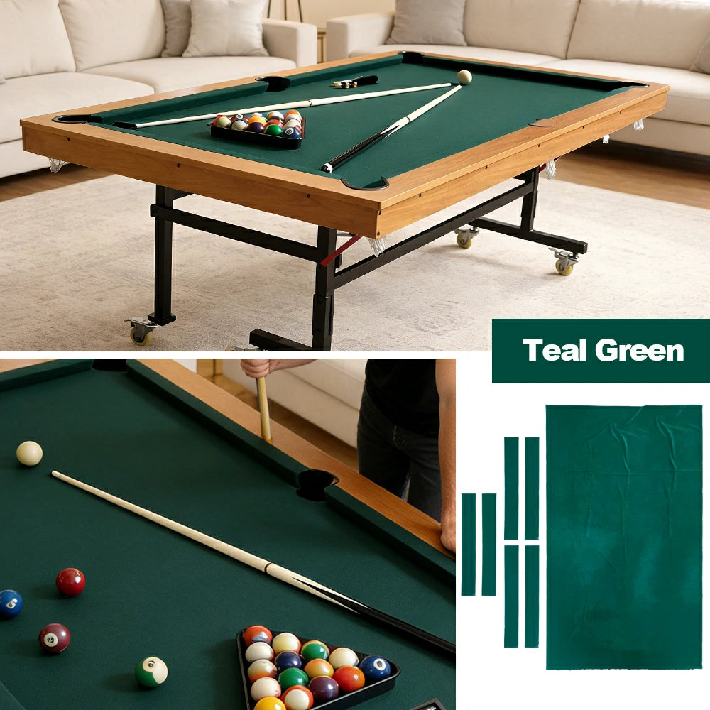ARIX 7/8/9FT Billiard Table Cloth - High-Density Wool Blend, Anti-Pilling Durable Fabric for Smooth & Accurate Play - Teal Green