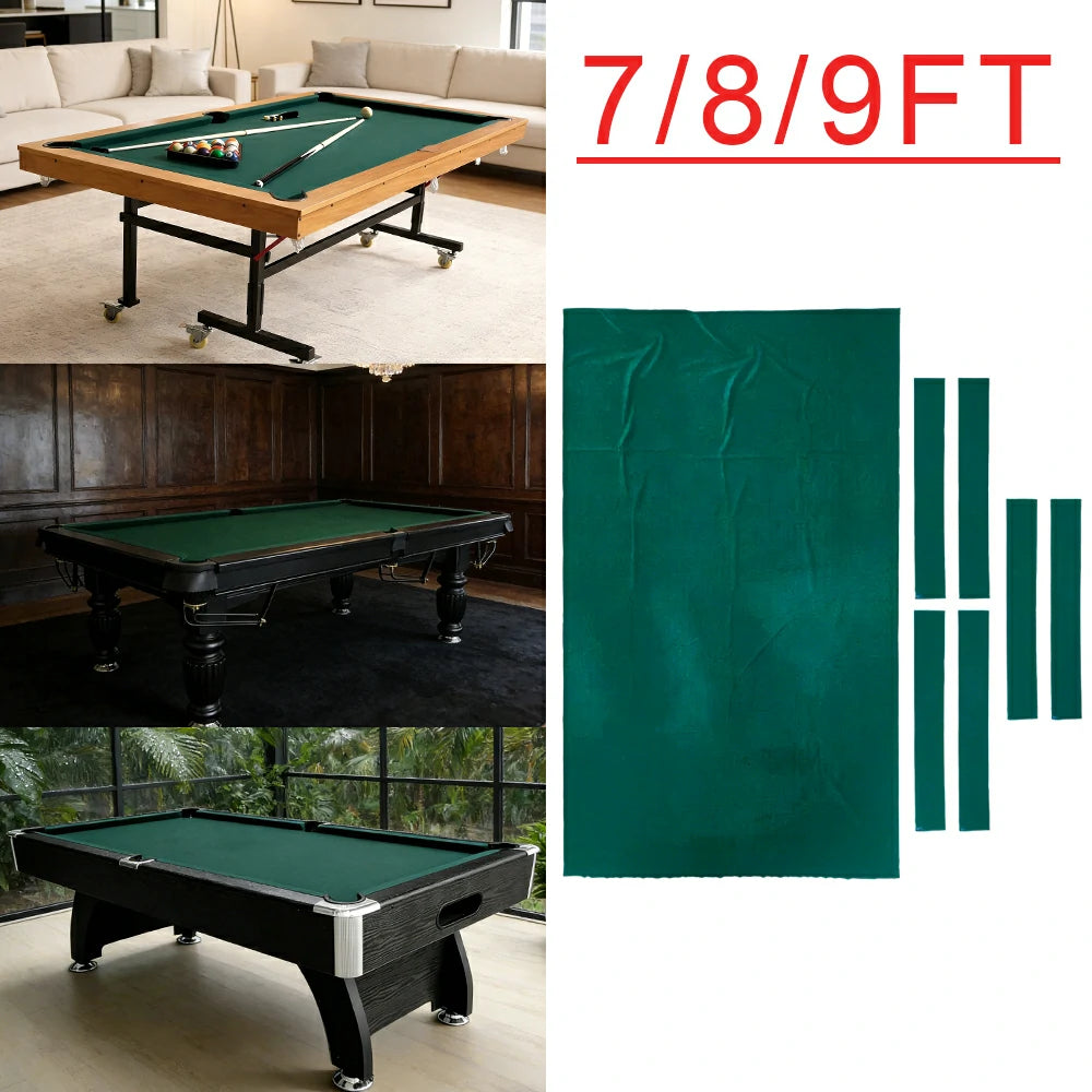ARIX 7/8/9FT Billiard Table Cloth - High-Density Wool Blend, Anti-Pilling Durable Fabric for Smooth & Accurate Play - Teal Green