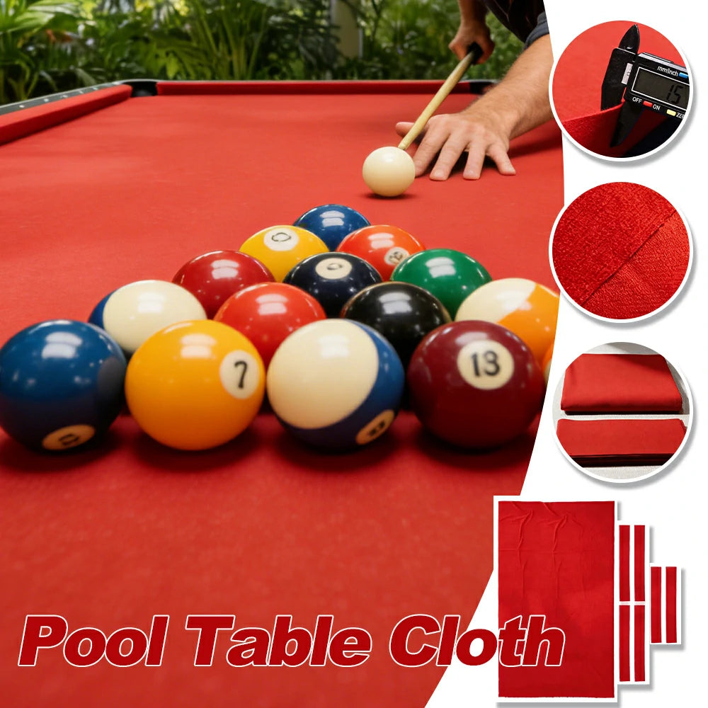 ARIX 7/8/9FT Billiard Table Cloth - High-Density Wool Blend, Anti-Pilling Durable Fabric for Smooth & Accurate Play - Tomato Red