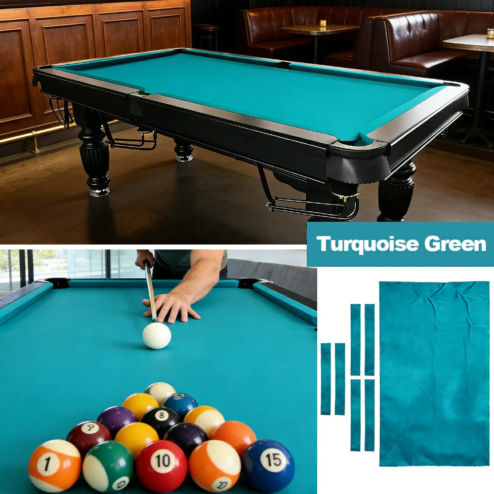 ARIX 7/8/9FT Billiard Table Cloth - High-Density Wool Blend, Anti-Pilling Durable Fabric for Smooth & Accurate Play - Turquoise Green