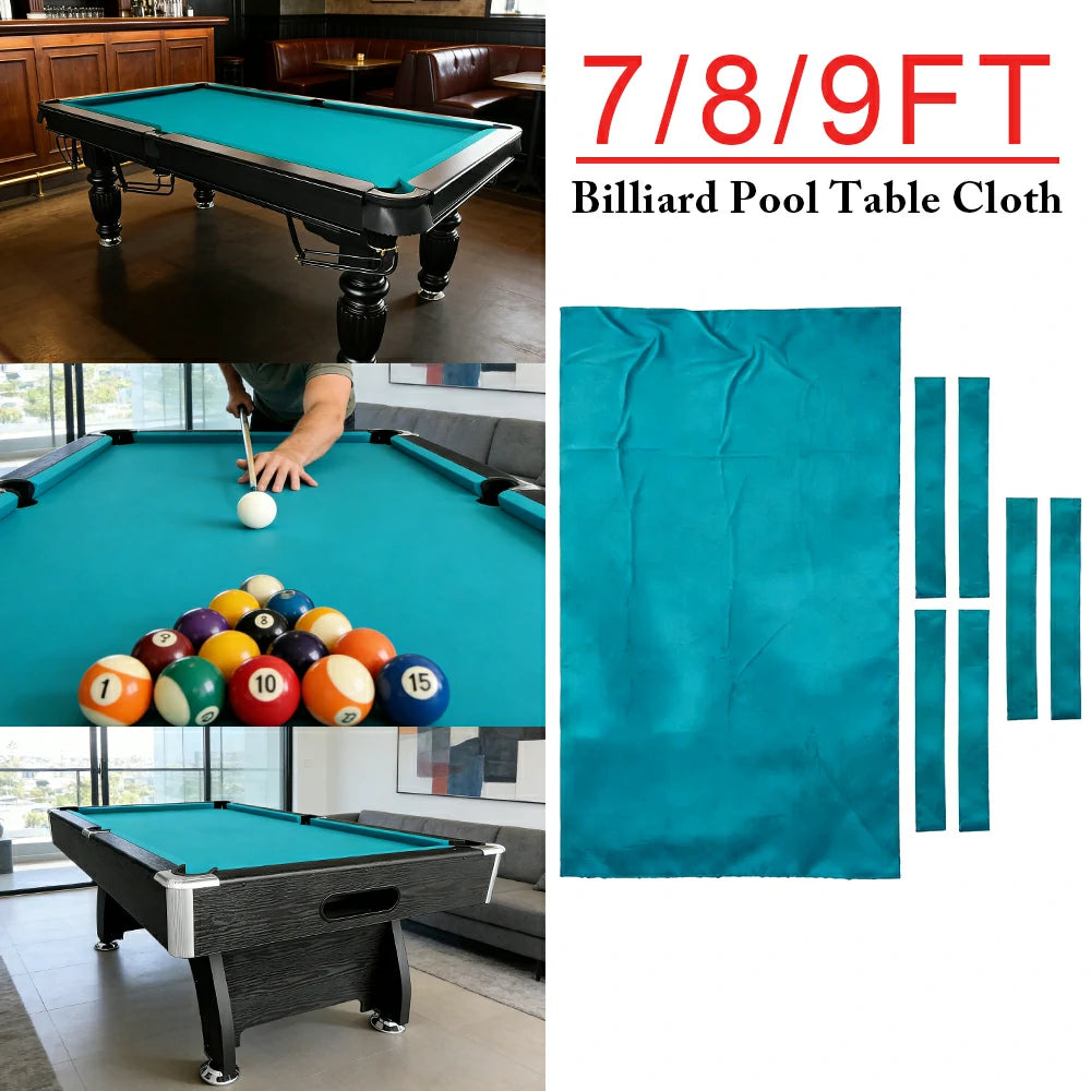 ARIX 7/8/9FT Billiard Table Cloth - High-Density Wool Blend, Anti-Pilling Durable Fabric for Smooth & Accurate Play - Turquoise Green