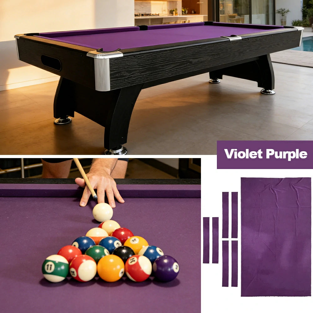 ARIX 7/8/9FT Billiard Table Cloth - High-Density Wool Blend, Anti-Pilling Durable Fabric for Smooth & Accurate Play - Violet Purple