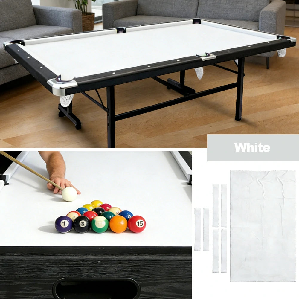 ARIX 7/8/9FT Billiard Table Cloth - High-Density Wool Blend, Anti-Pilling Durable Fabric for Smooth & Accurate Play - White
