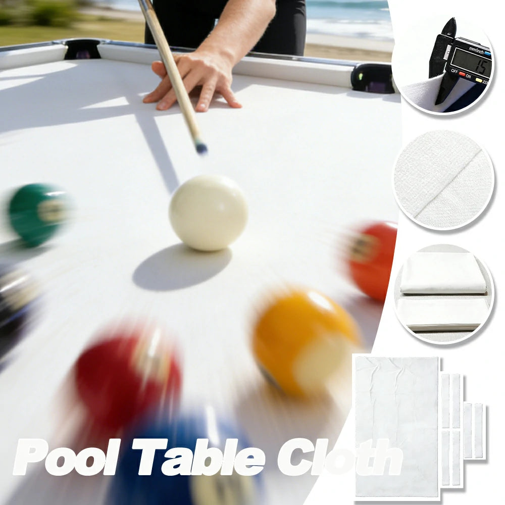 ARIX 7/8/9FT Billiard Table Cloth - High-Density Wool Blend, Anti-Pilling Durable Fabric for Smooth & Accurate Play - White