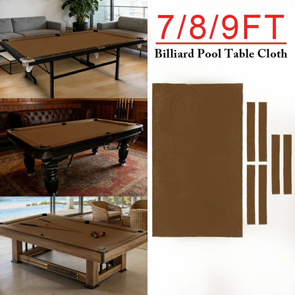 ARIX 7/8/9FT Billiard Table Cloth - High-Density Wool Blend, Anti-Pilling Durable Fabric for Smooth & Accurate Play - Walnut Brown