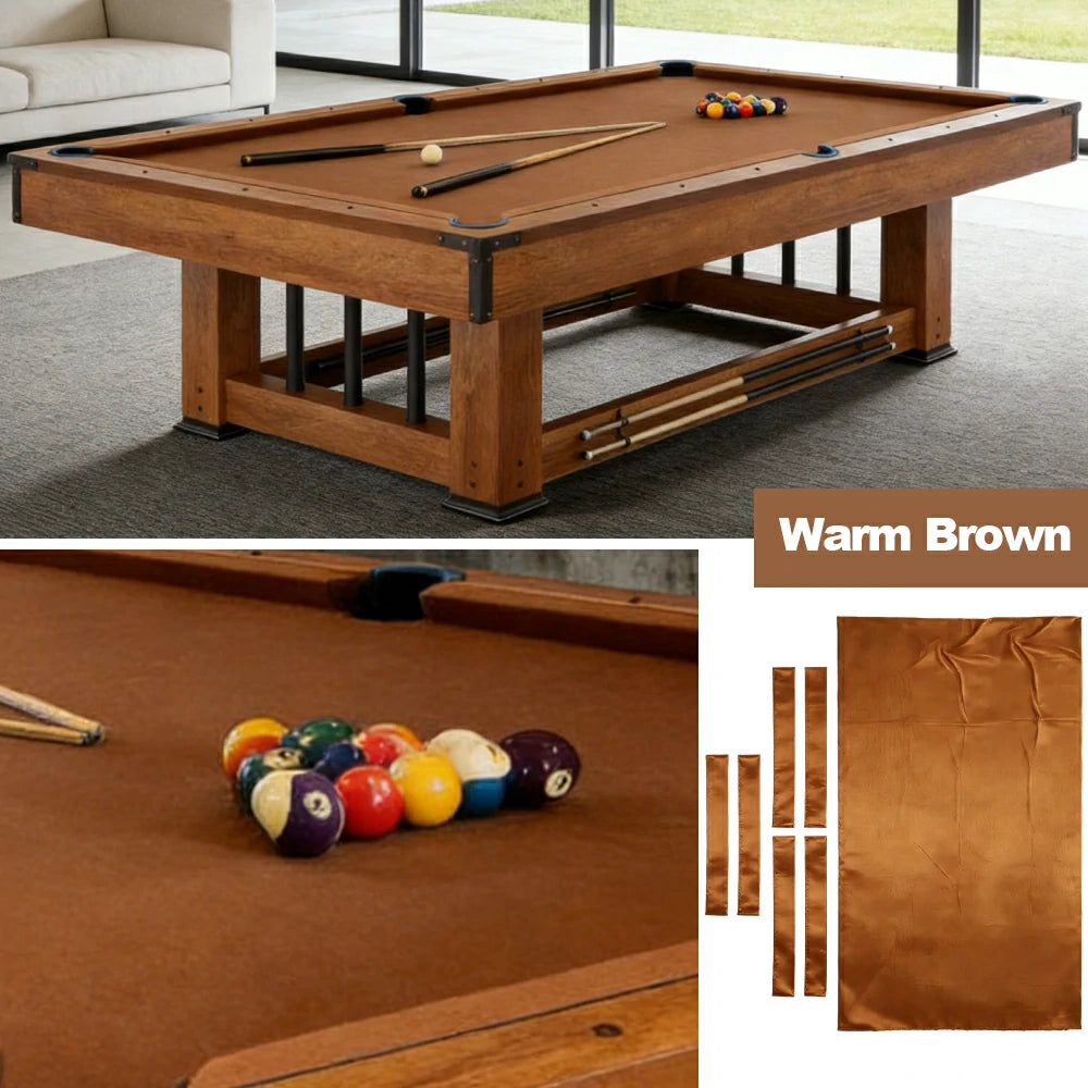 ARIX 7/8/9FT Billiard Table Cloth - High-Density Wool Blend, Anti-Pilling Durable Fabric for Smooth & Accurate Play - Warm Brown