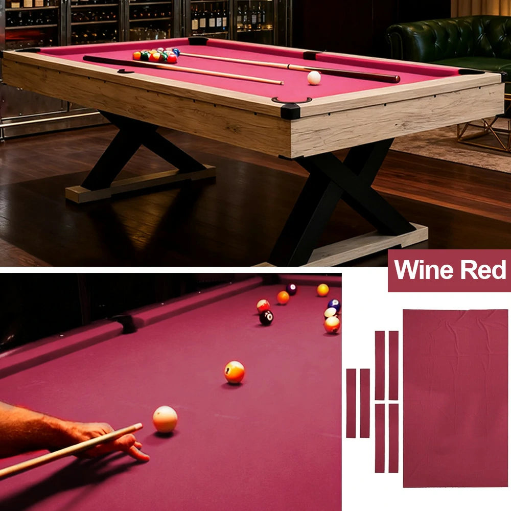 ARIX 7/8/9FT Billiard Table Cloth - High-Density Wool Blend, Anti-Pilling Durable Fabric for Smooth & Accurate Play - Wine