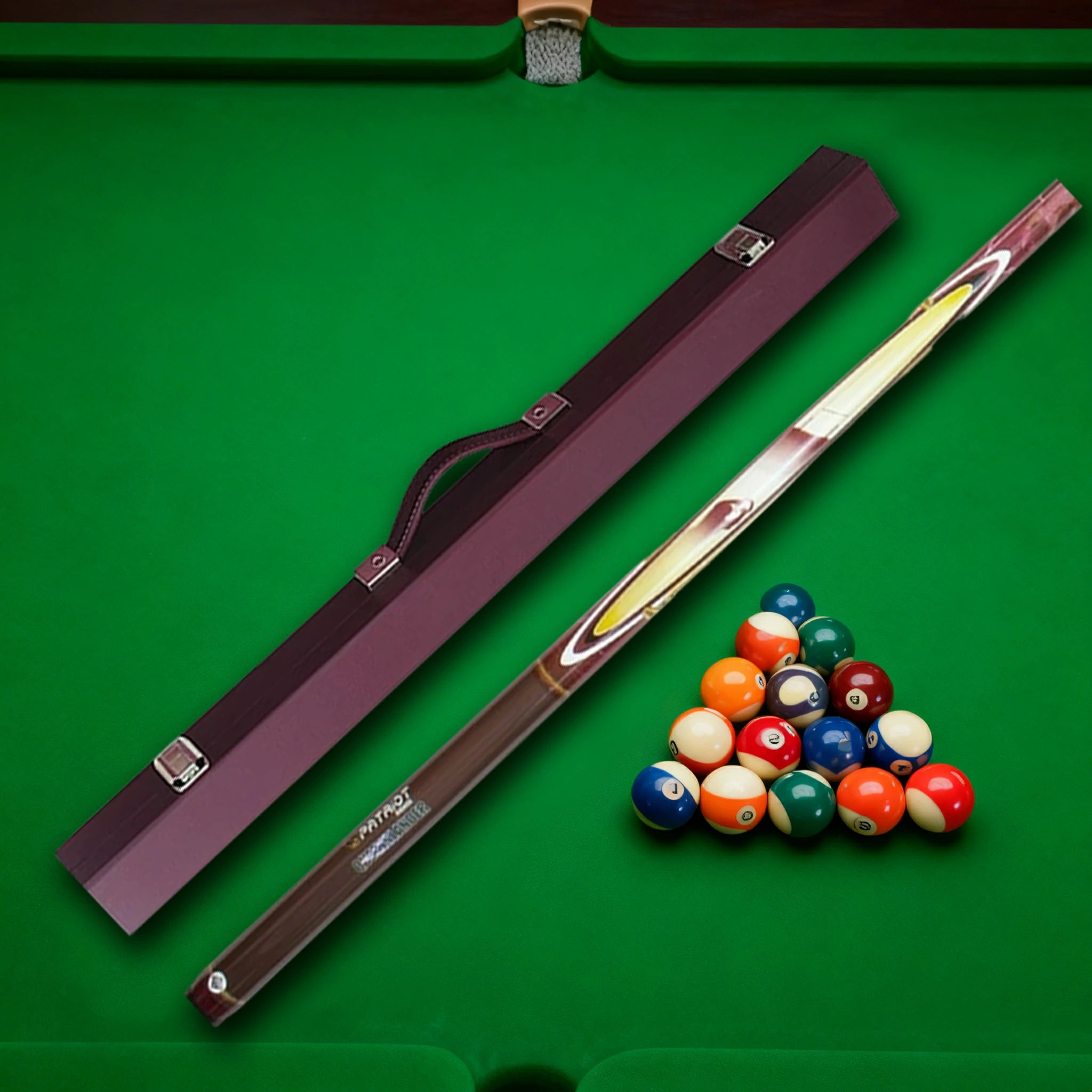 ARIX 2-Piece Cue with C44 Hard Case, 57" Composite Cue & 32" Rigid Case – Secure Latches & Padded Interior - Red