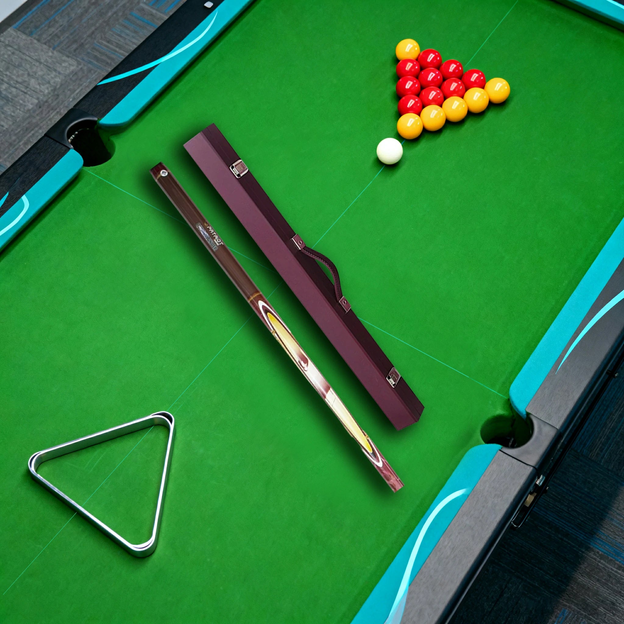 ARIX 2-Piece Cue with C44 Hard Case, 57" Composite Cue & 32" Rigid Case – Secure Latches & Padded Interior - Red