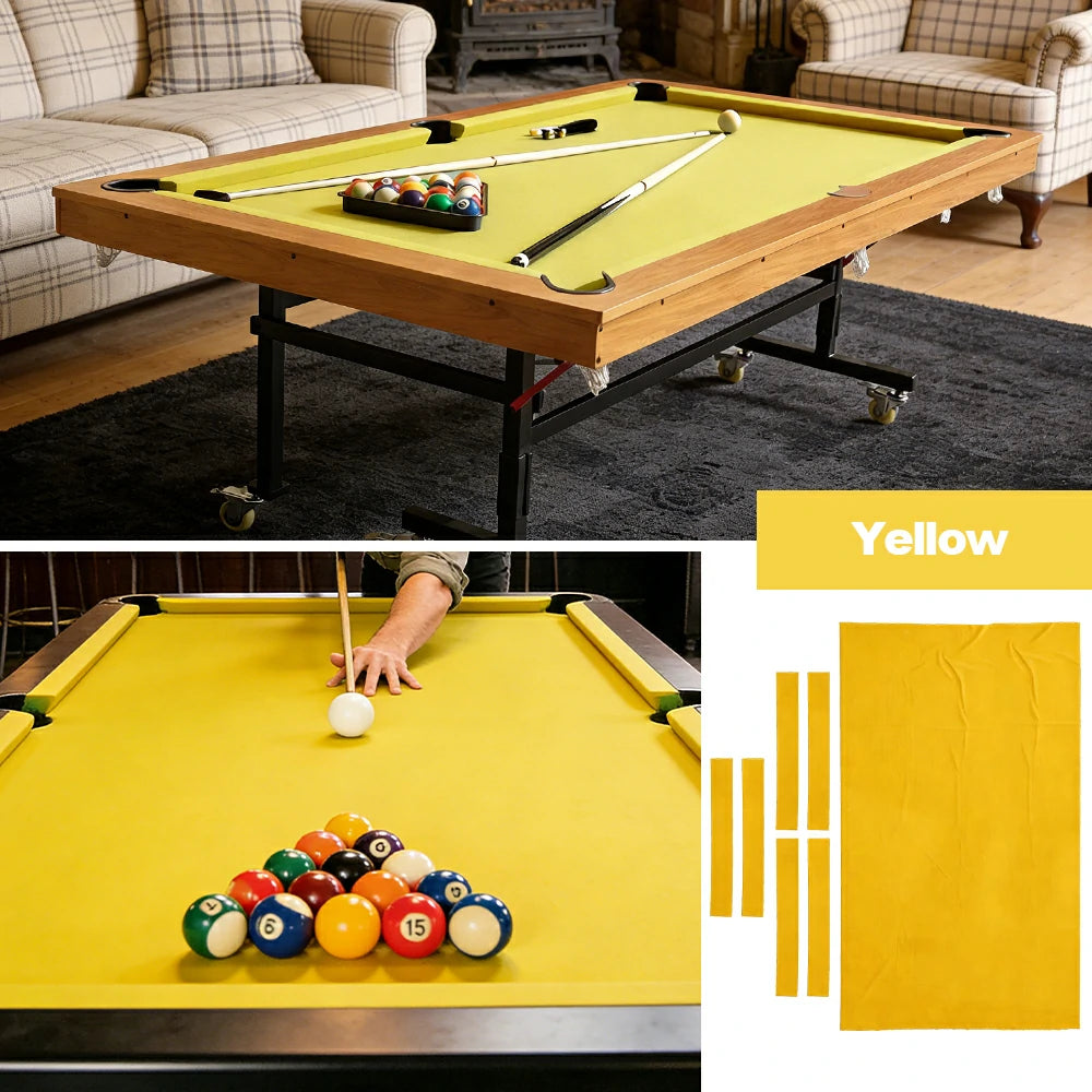 ARIX 7/8/9FT Billiard Table Cloth - High-Density Wool Blend, Anti-Pilling Durable Fabric for Smooth & Accurate Play - Yellow