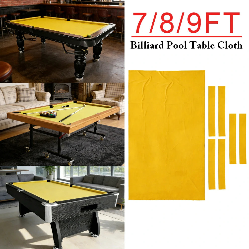 ARIX 7/8/9FT Billiard Table Cloth - High-Density Wool Blend, Anti-Pilling Durable Fabric for Smooth & Accurate Play - Yellow