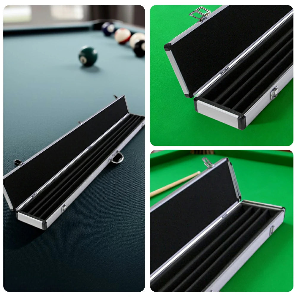 ARIX Cue Case 48", 3/4-Length Design, Holds 2 Cues, Aluminium Hard Shell with Foam Interior & Metal Clasps - Silver