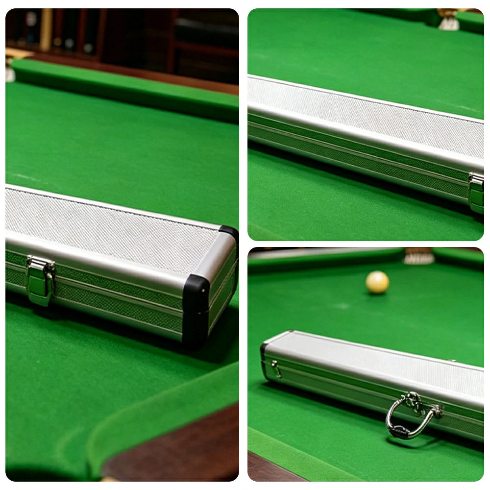 ARIX Cue Case 48", 3/4-Length Design, Holds 2 Cues, Aluminium Hard Shell with Foam Interior & Metal Clasps - Silver