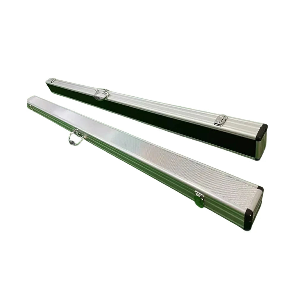 ARIX Cue Case 48", 3/4-Length Design, Holds 2 Cues, Aluminium Hard Shell with Foam Interior & Metal Clasps - Silver