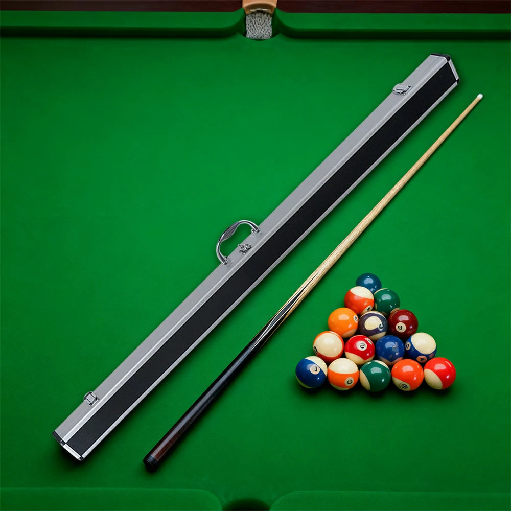 ARIX Premium 3/4 Cue Case, Black Hard Shell with Red Lined Interior, Reinforced Metal Clasps and Carry Handle - Grey