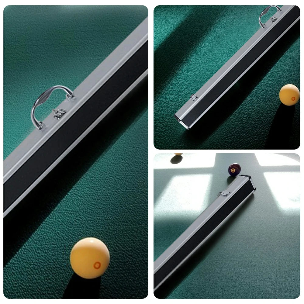 ARIX Premium 3/4 Cue Case, Black Hard Shell with Red Lined Interior, Reinforced Metal Clasps and Carry Handle - Grey