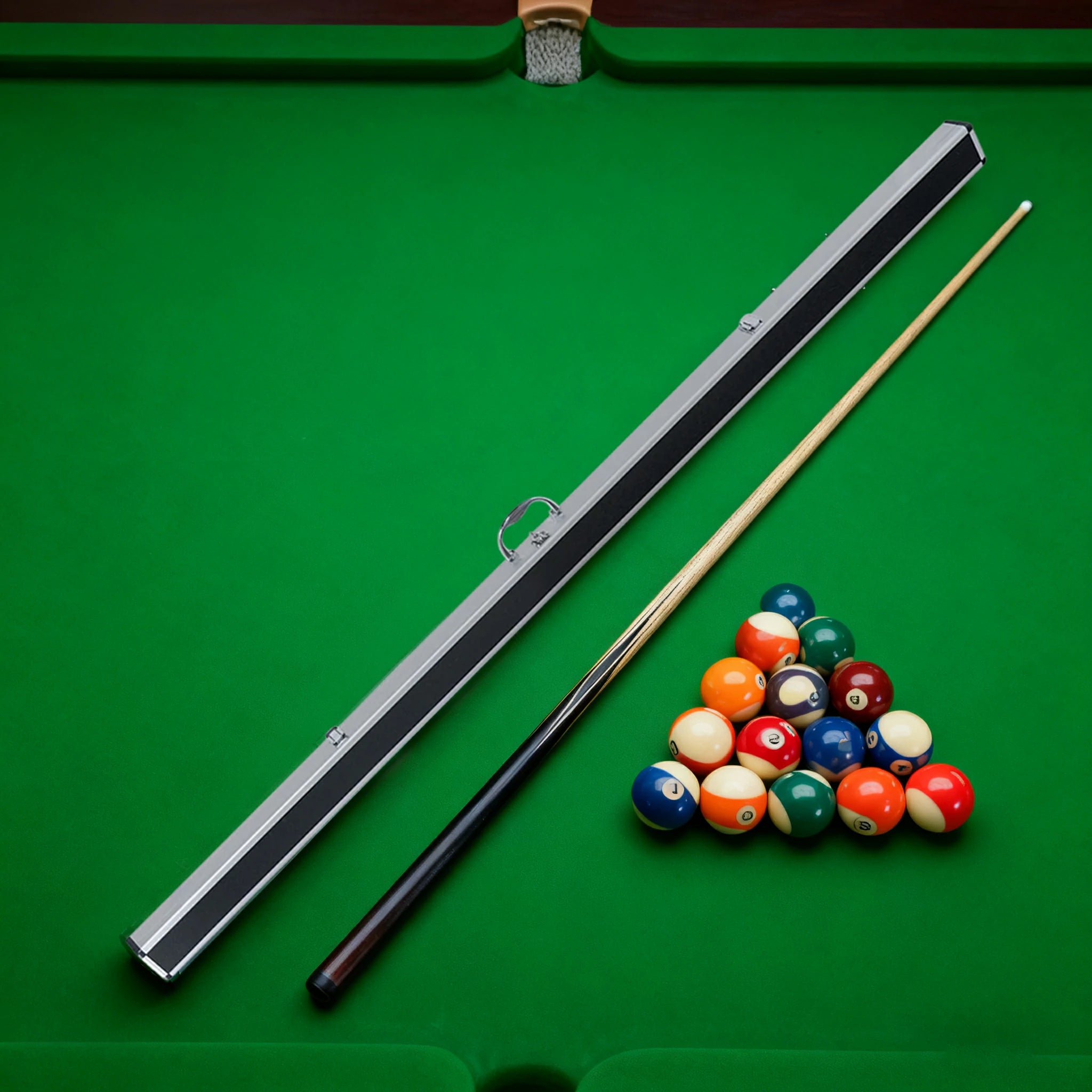 ARIX 1-Piece Cue Case 150cm, Aluminium Hard Shell with Foam Interior, Secure Metal Clasps & Carry Handle - Silver